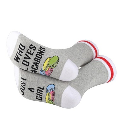 2 Pair Macaroon Lover Gift Socks Macaron Cookie Themed Novelty Foodie Socks