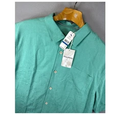 NWT Tommy Bahama Tropic Isles Aqua Aloha 100% Silk Button Up Shirt Mens XL $118