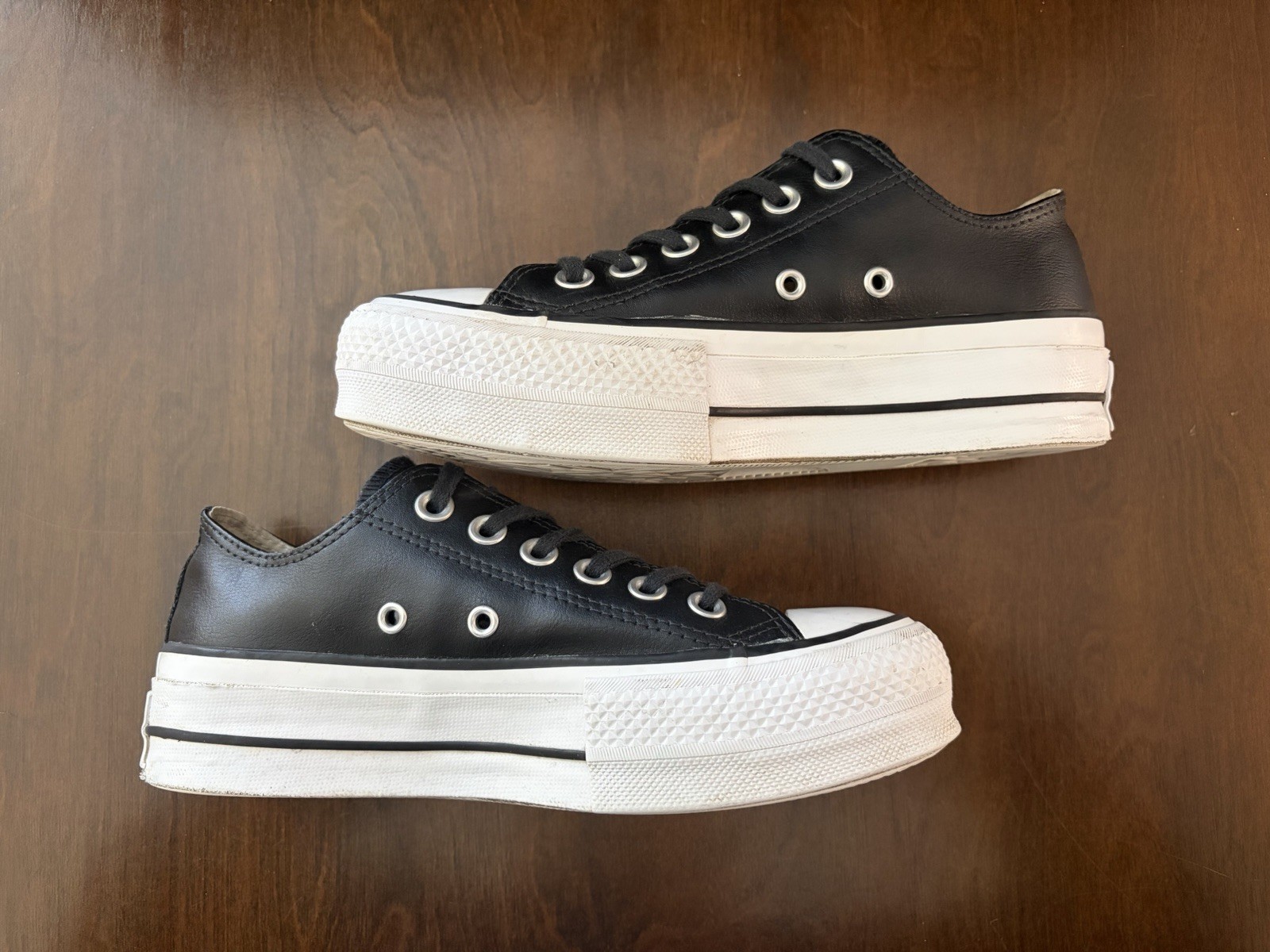 Converse Women's Black Leather Chuck Taylor All Star Lift Sneakers/Shoes Size 5 thumbnail 10