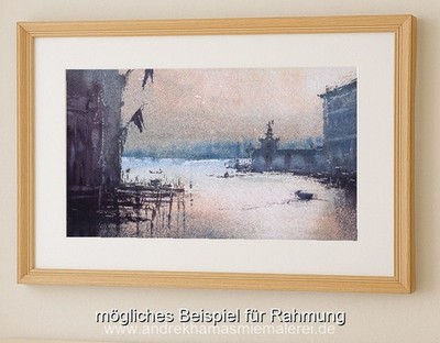 266 Original Watercolor Painting Painting Impressionist Venice Venezia