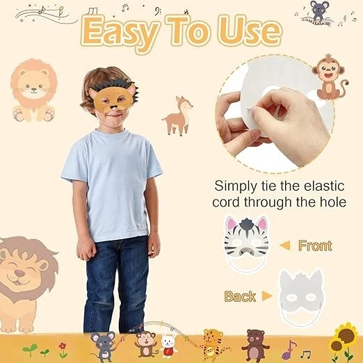 16 máscaras de animales de la selva para niños, disfraz, cosplay, fiesta Foto 4 de 4