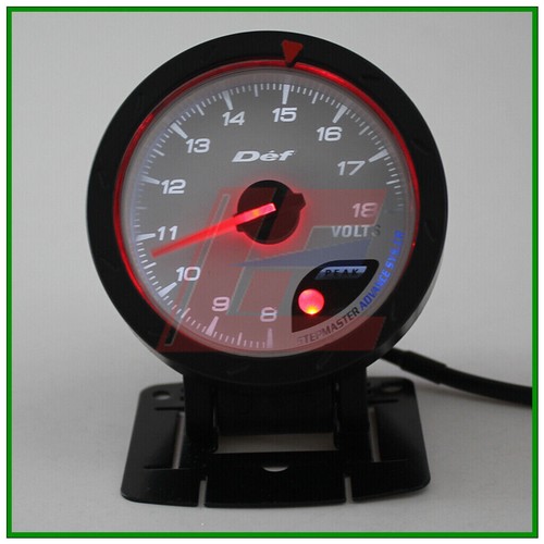 2.5" 60mm white face gauge advanced volt gauge amber red/ white lights - Picture 8 of 9