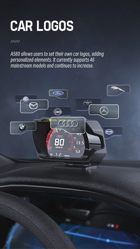 HUD Gauge Car Head Up Display OBD2 Digital Speedometer Turbo RPM Oil Temp Alarm - Picture 11 of 24
