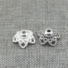 10 Sterling Silver Bulk Floral Blossom Flower Bead Caps Spacers 7.5mm