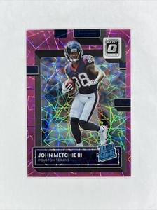 2022 Panini Optic Pink Velocity Rated Rookie #217 John Metchie III #13/79 Texans