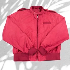 Vintage 90s Barry Dolan Bomber Jacket Mens Large Red Cafe Racer Full Zip