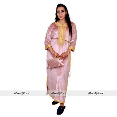 Damen Kaftan Kleid Marokkanisch Damen Maxikleid Samt Winter Langarm Kleider