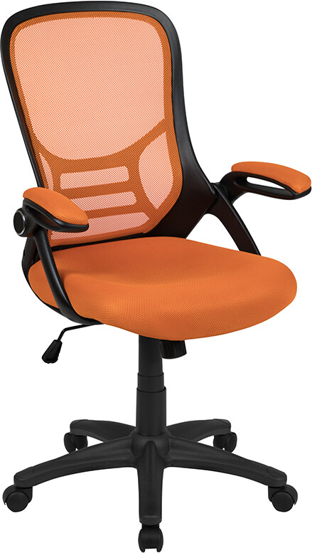 High Back Orange Mesh Ergonomic Swivel Office Chair w/Black Frame