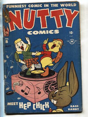 Nutty #8 --1947--Harvey--Last issue--Rags Rabbit--record player cover ...