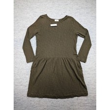t.la Anthropologie Dress Long Sleeve Casual Drop Waist Olive Green Size L