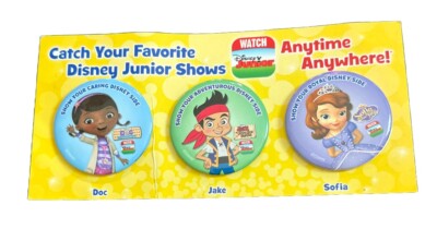 DISNEY PARKS Button Lot Disney Junior Set Jake Sofia Doc McStuffins WDW NEW