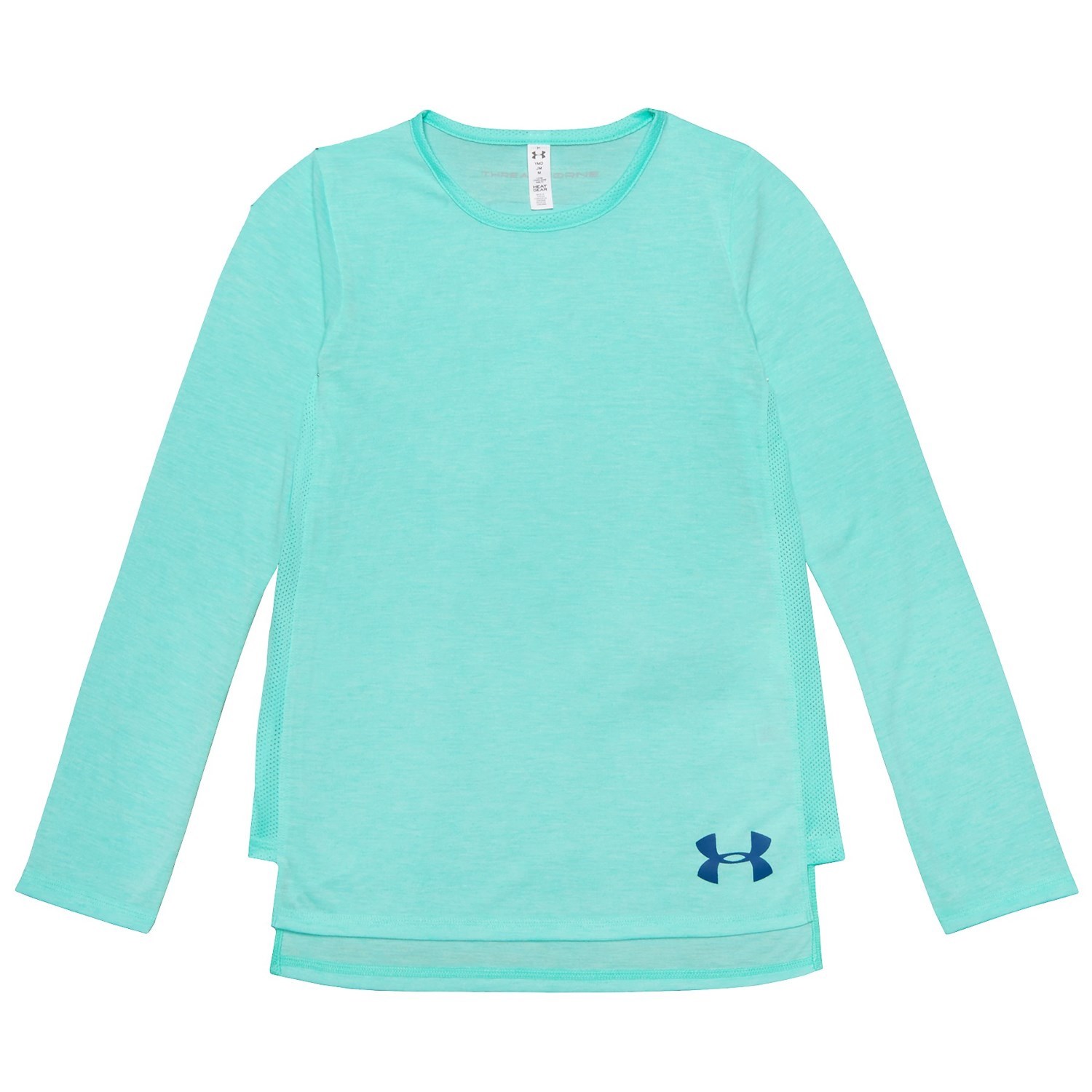 Kids Under Armour HeatGear Threadborne Blue Long Sleeve TShirt Youth Girls eBay