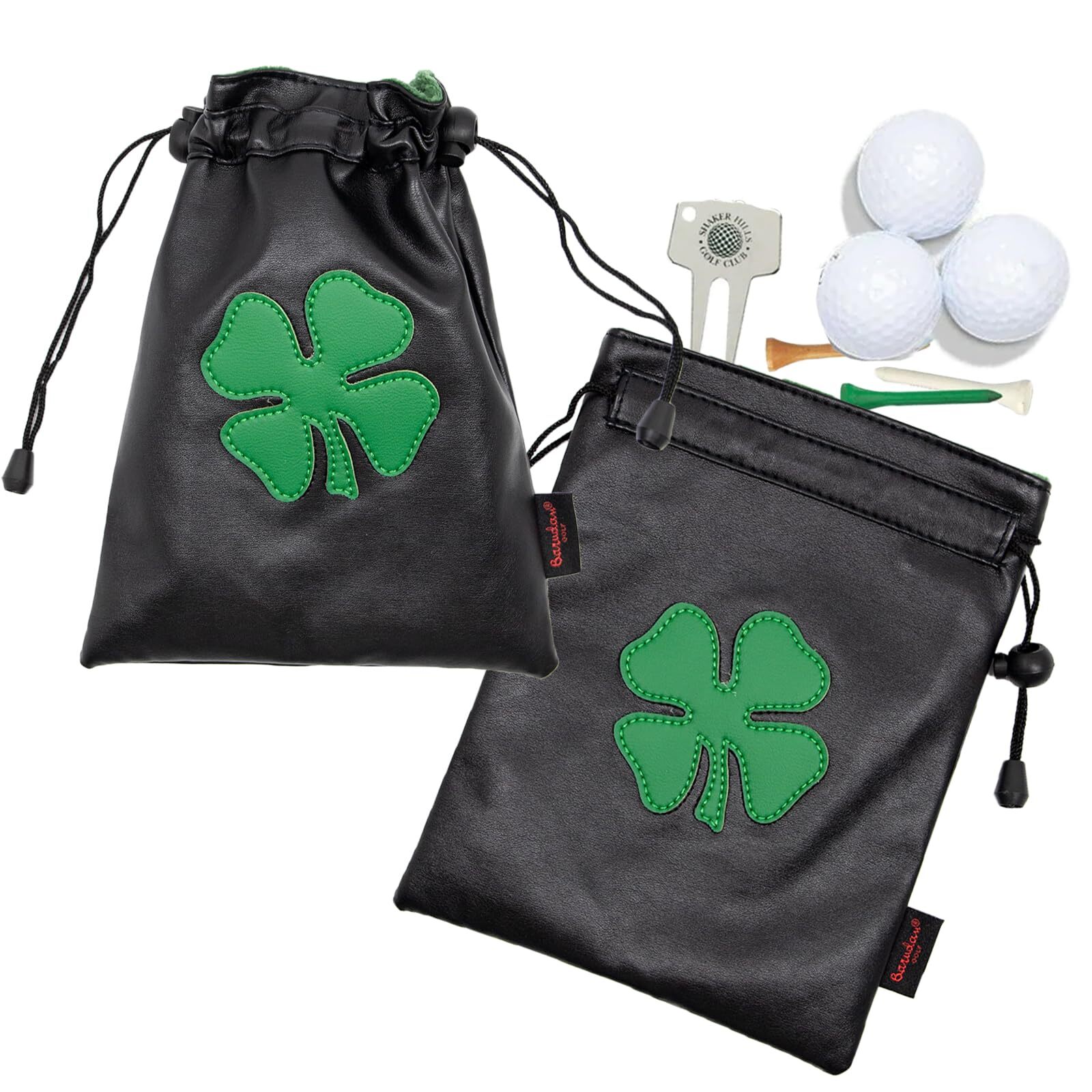 Golf Valuables Pouch,Golf Pouch Bag with Drawstrings Golf Tee Bag Pouch Leath...