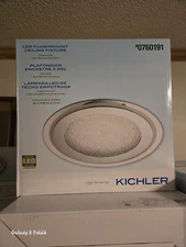 kichler 1-light 14.13-in chrome led flush mount light