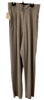 Erena By Irene Koenig Size 10 Tan And Black-High Waisted Slacks