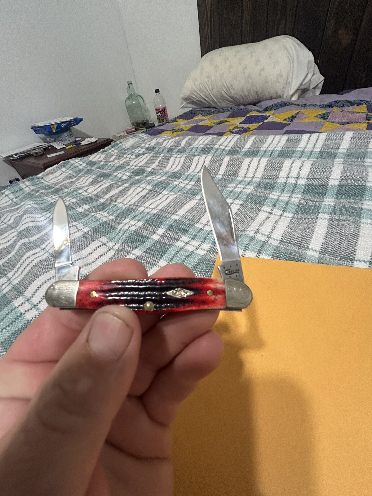 CASE XX USA 6208 POCKET KNIFE 2 BLADE SS Black An REDDISHBONE HANDLE eBay