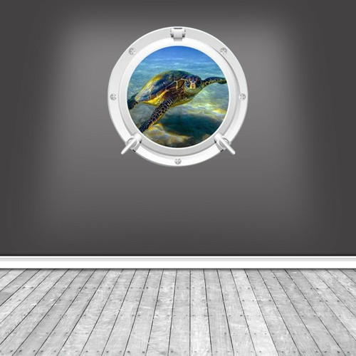 MySticky Marine Animals 3D Decal Round Porthole Removable Vinyl Peel & Stick - Afbeelding 5 van 29
