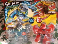 Heroes of Goo Jit Zu Dino X-Ray FOSSIL FACEOFF THRASH BONES VS VERAPZ CHOMP