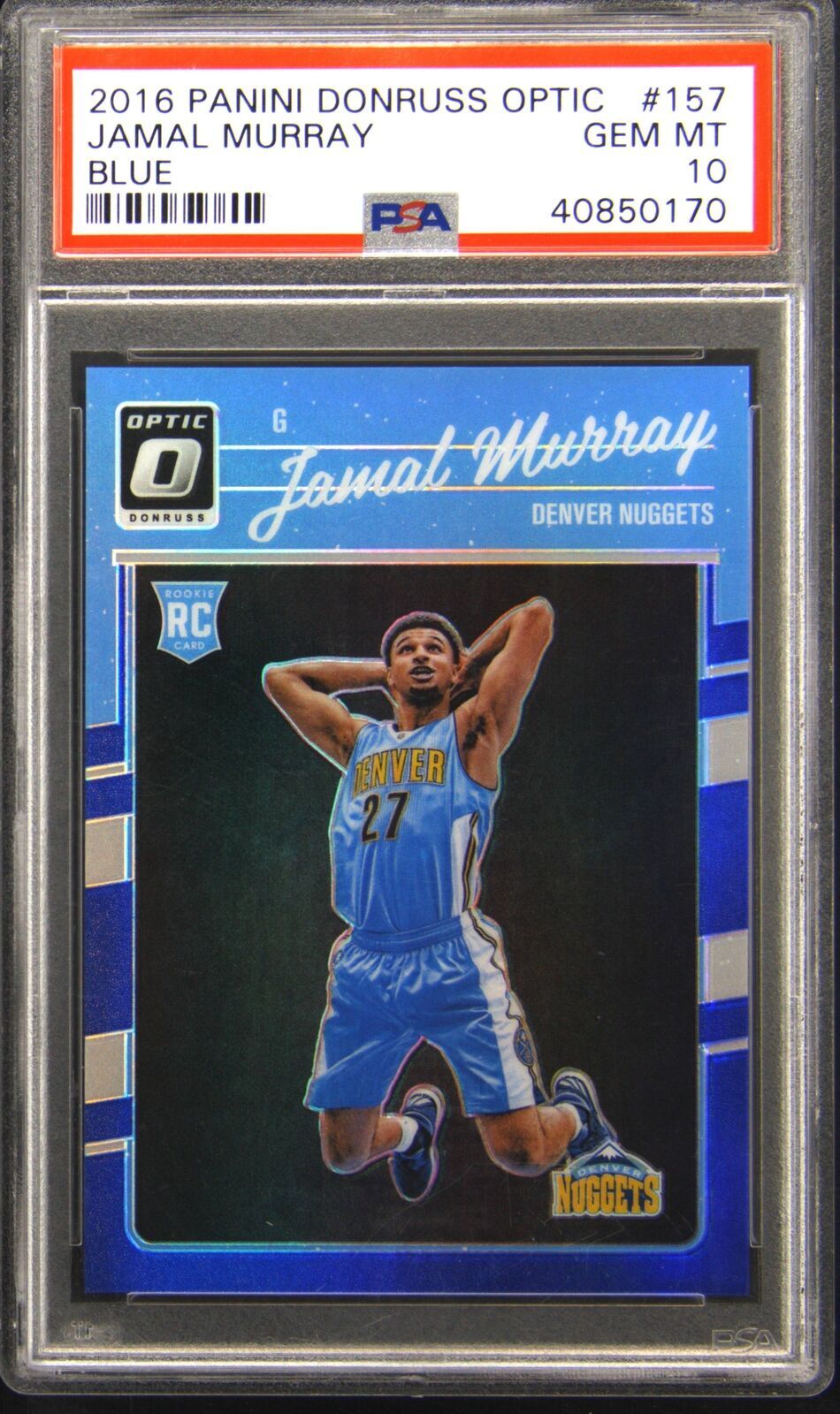 2016 PANINI DONRUSS OPTIC BLUE #157 JAMAL MURRAY ROOKIE RC #/49 PSA 10