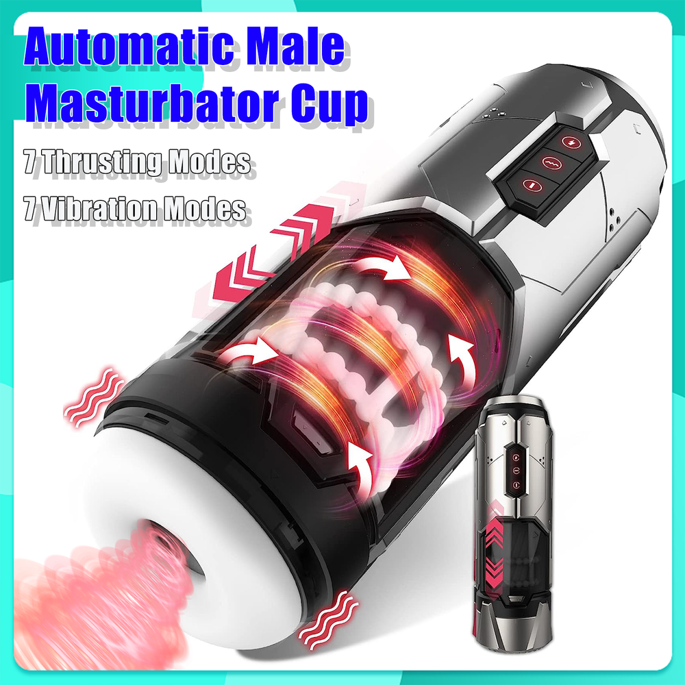 Automatic Handfree Thrusting Vibrating Cup Male Masturbators Machine Men Sex Toy