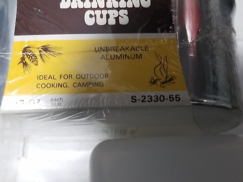 Very RARE;Set of 2 Camper's Drinking Cups Unbreakable Aluminum Cooking Camp USA - Picture 3 of 11