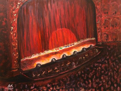 Joe Correll Art oil paintings original signed on canvas 18x24 Curtain Up