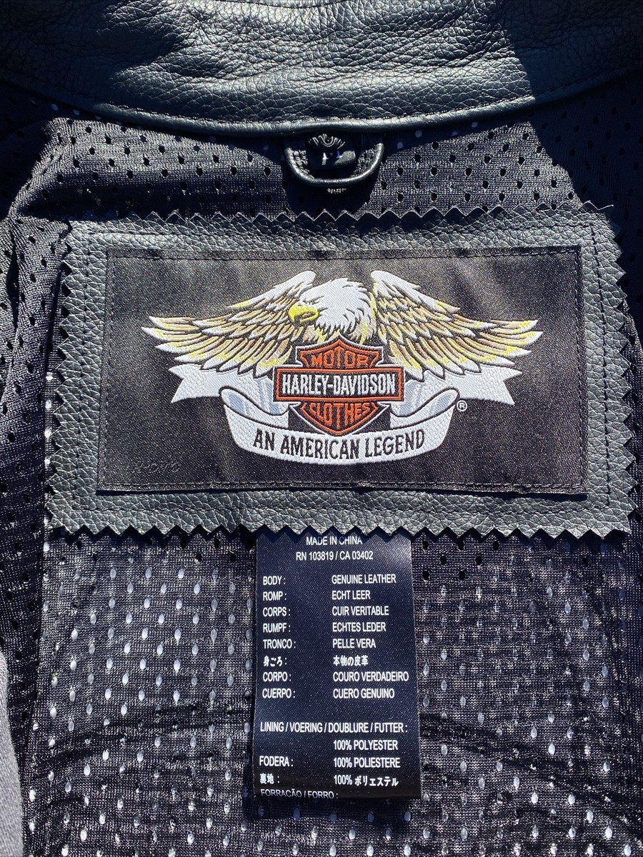 Harley Davidson Men HONOR 3N1 Leather Jacket Black Medium 97035  