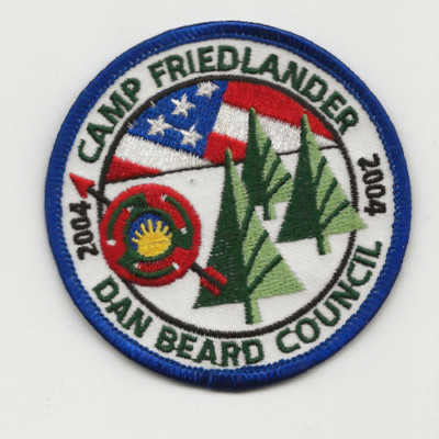 CAMP FRIEDLANDER 2004 patch / DAN BEARD COUNCIL - Boy Scout BSA A121/B-47