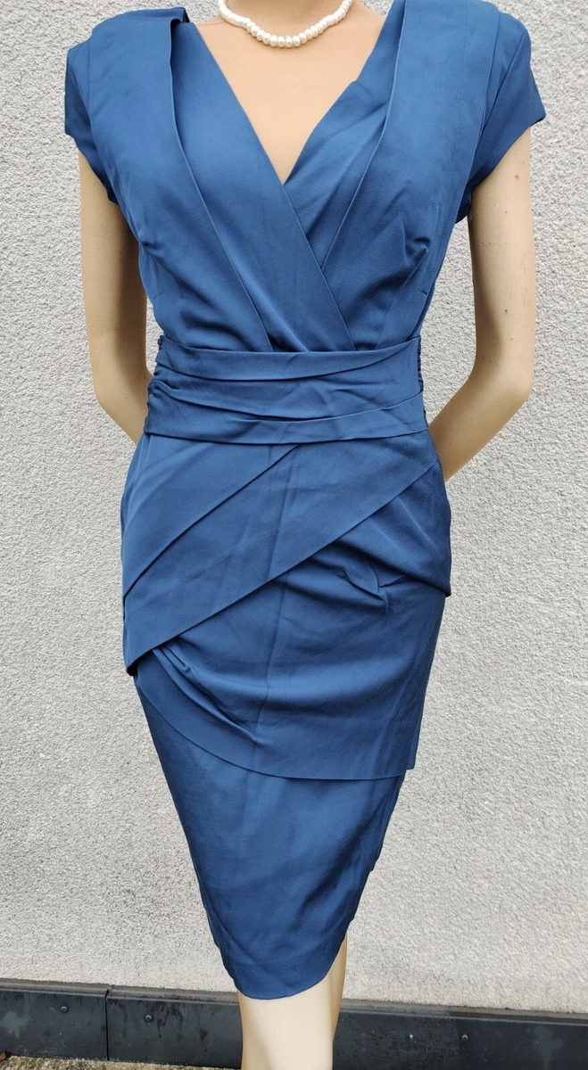 REISS DRESS SIZE UK 6 USA 2 approx BLUE 67 VISCOSE 41 Medal