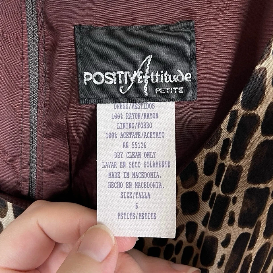 Vintage Positive Attitude Women’s Size 6 Petite Animal Print Shift Tank Dress - Image 3 of 4