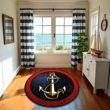 Tappeto rotondo ancoraggio marinaio antiscivolo lavabile yacht mat nautico mare marino tappeto