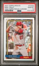 2021 TOPPS UPDATE 1992 TOPPS CHROME REDUX MIKE TROUT #TC92-3 PSA 10