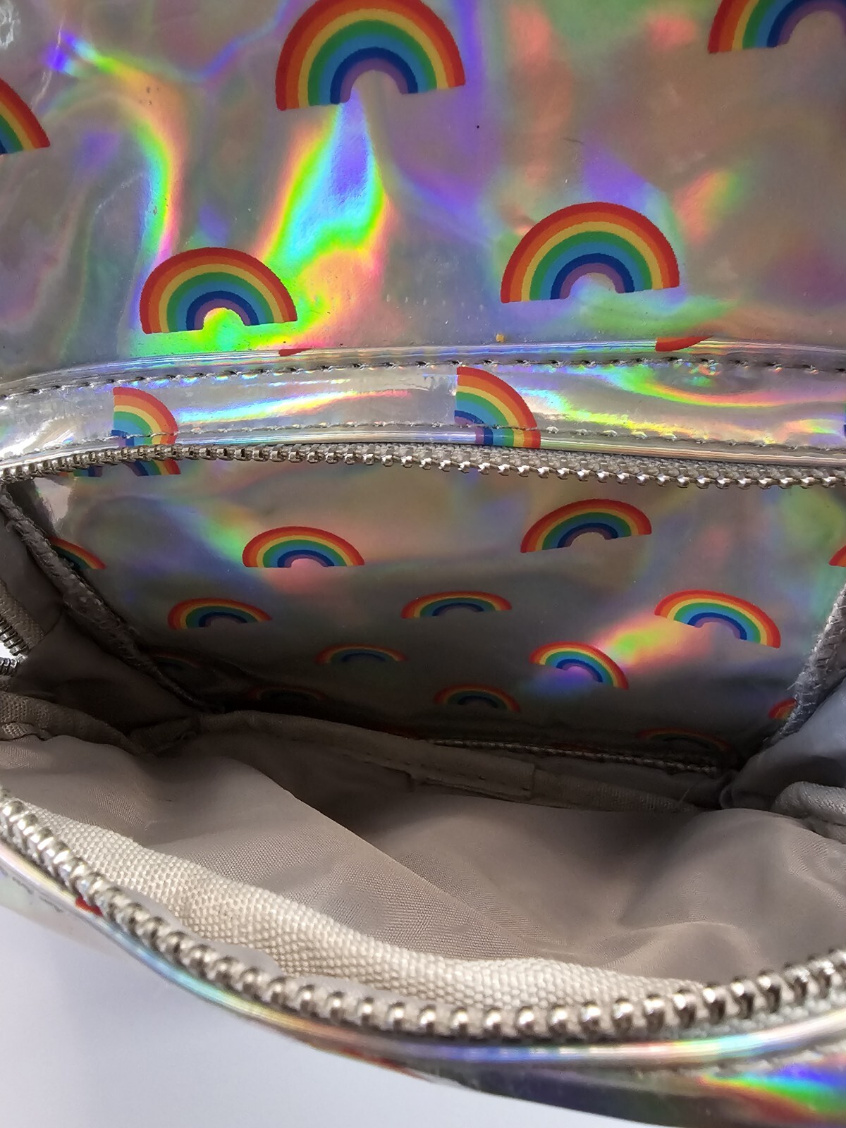 Silver Backpack With Rainbows - image 5