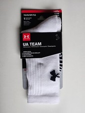 Under Armour U4561C1-White AU Team Performance Crew Sock 1 Pair YLG 1-4 