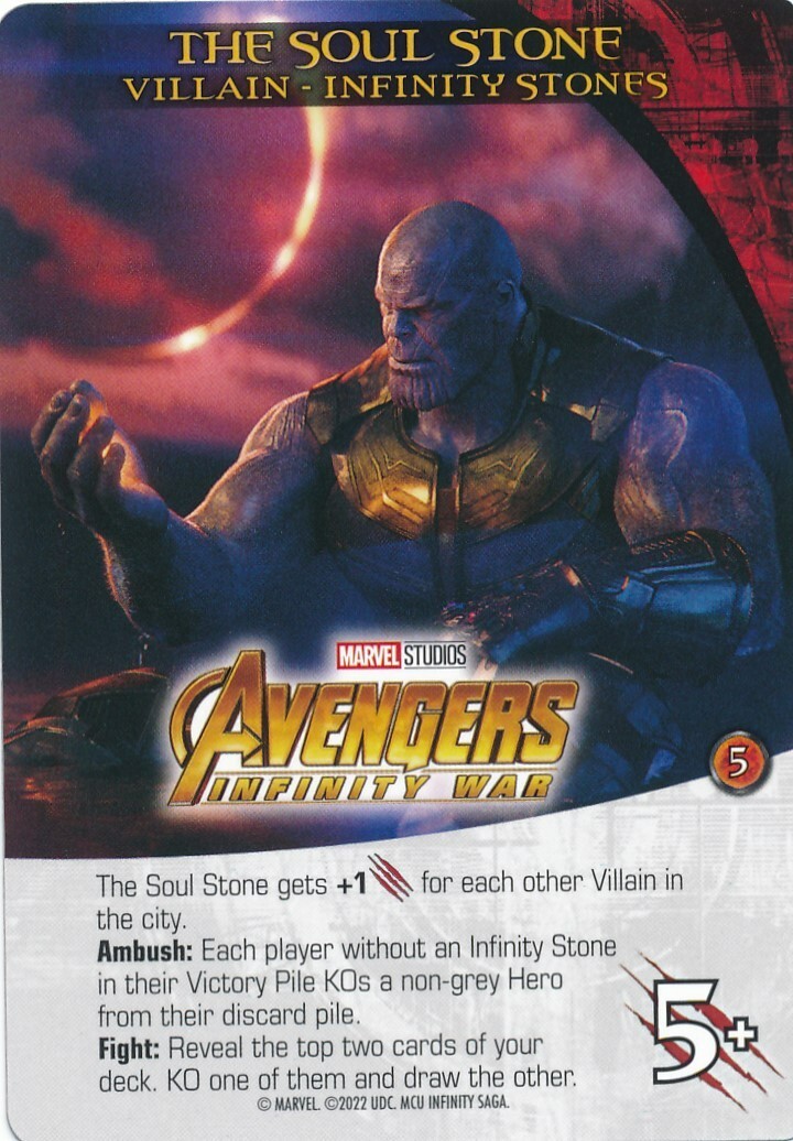 SOUL STONE Upper Deck Marvel Legendary INFINITY SAGA VILLAIN