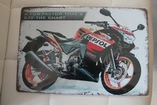 plaque publicitaire moto