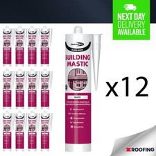 12x Bondit Building Mastic Silicone Sealant Build Mate Pointing 310ml WHITE
