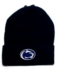 Penn State Nittany Lions flat logo on Navy Blue beanie  cap hat. See details