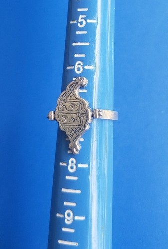 Vintage Sterling Silver Ring with Hebrew Lettering. Sz 7. Jewish Museum - Picture 6 of 10