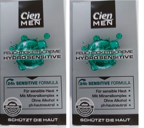 2 x 50ml Cien Men 24 Hour Hydro Sensitive Vitalizing Moisturizing Cream New
