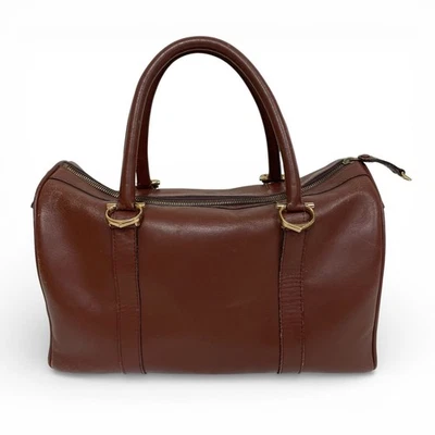 Cartier Authentique Vintage Boston Bag Sac Sac à Main Bordeaux Voyage Fourre-... - Photo 1/4