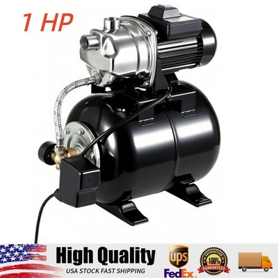 1 HP Shallow Well Pump with Pressure Tank, 845 GPH, Water Jet Irrigation Pump