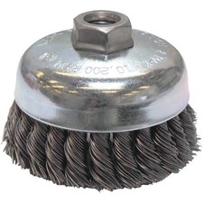 Weiler Vortec 4 In. Knotted 0.02 In. Angle Grinder Wire Brush 36044 Weiler