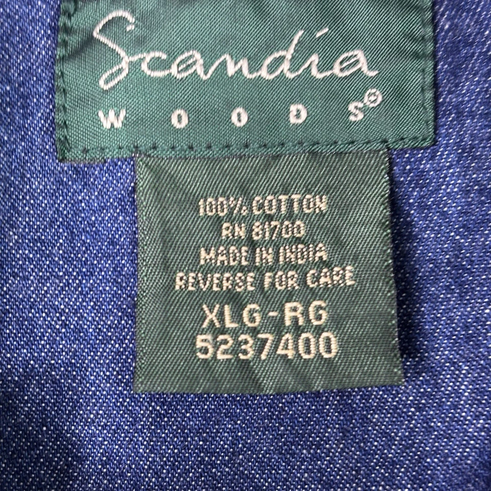 Camisa vaquera Scandia Woods para hombre XL regular abotonada manga larga azul informal Foto 4 de 4