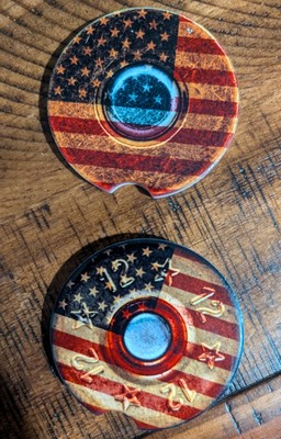 ceramic car coaster set with graphic