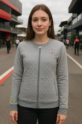 Ferrari Scuderia Zip Damen Sweatshirt Jacke von Puma Langarm Grau Neu mit Etikett