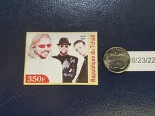 Bee Gees Barry Robin Maurice Gibb 2003 Republique Tchad NON Perforated Stamp (a)