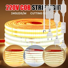 220V Adhesive LED COB Strip Lights High Density Waterproof IP67 Commercial Light