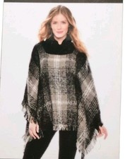 Charlie Paige Womens Black Gray White Plaid T...