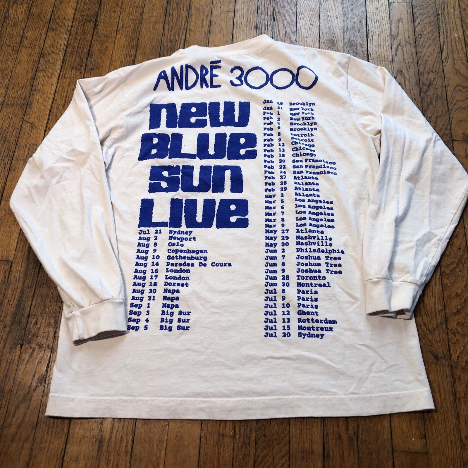 Andre 3000 New Blue Sun Live Tour T-Shirt Men Size L White Long Sleeve Merch image 2
